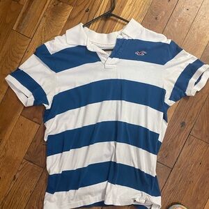 Hollister blue and white polo shirt - XL size